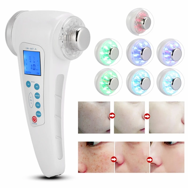 4 In 1 Double Head Ipl Ultrasonic Massage Photon Led Light Ion Importing Face Beauty Machine Pores Cleaner Home Use Beauty Devices Aliexpress