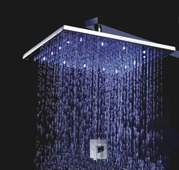 

doccia 12 INCH- Wall Mounted LED Square Rainfall Shower Mixer -Free Shipping