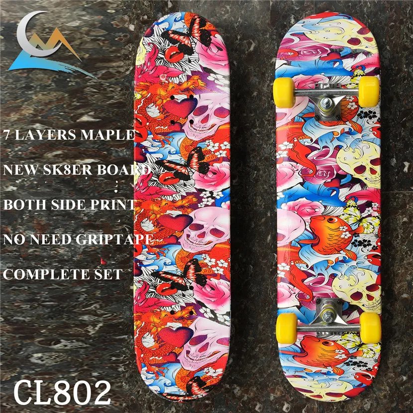 NON-PRO Skate Board7 Layers 31*8 inch Skate Deck 79cm*19cm with 5 NON-PRO Skate Board7 Layers 31*8 inch Skate Deck 79cm*19cm with 5