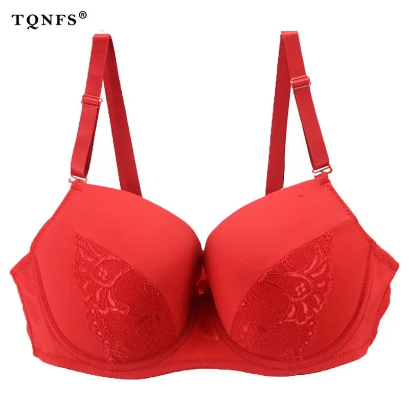 TQNFS Big Size Bra 3/4 Cup Thin Cotton Cup Lace Bra Four Seasons Apply