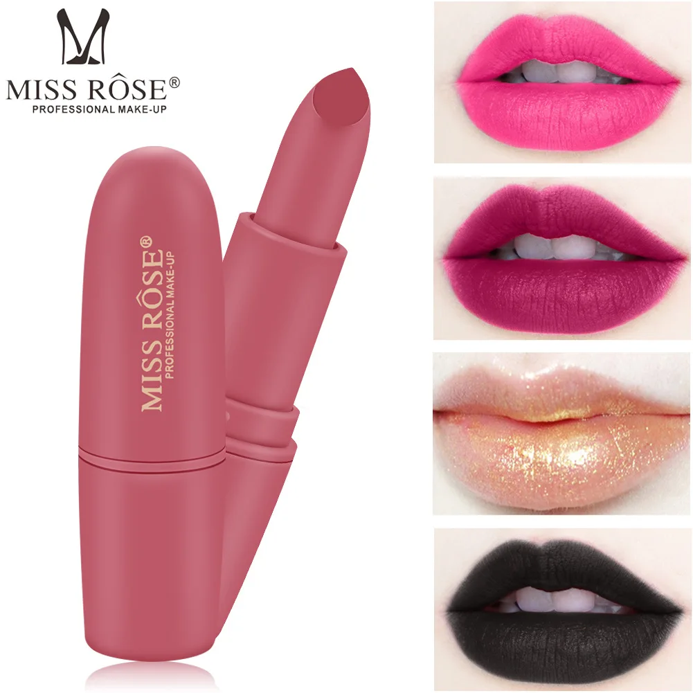 

MISS ROSE Matte Dry Lipstick Bullet Lipstick Makeup Nude Lipstick Long-lasting Easy to Wear Waterproof