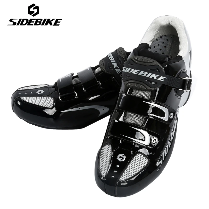Sidebike дорожный Вело-обувь черный Zapatillas Ciclismo резиновая из дышащей искусственной кожи мужские дорожные велосипеды Обувь auto-lock Велосипедный спорт обувь для верховой езды