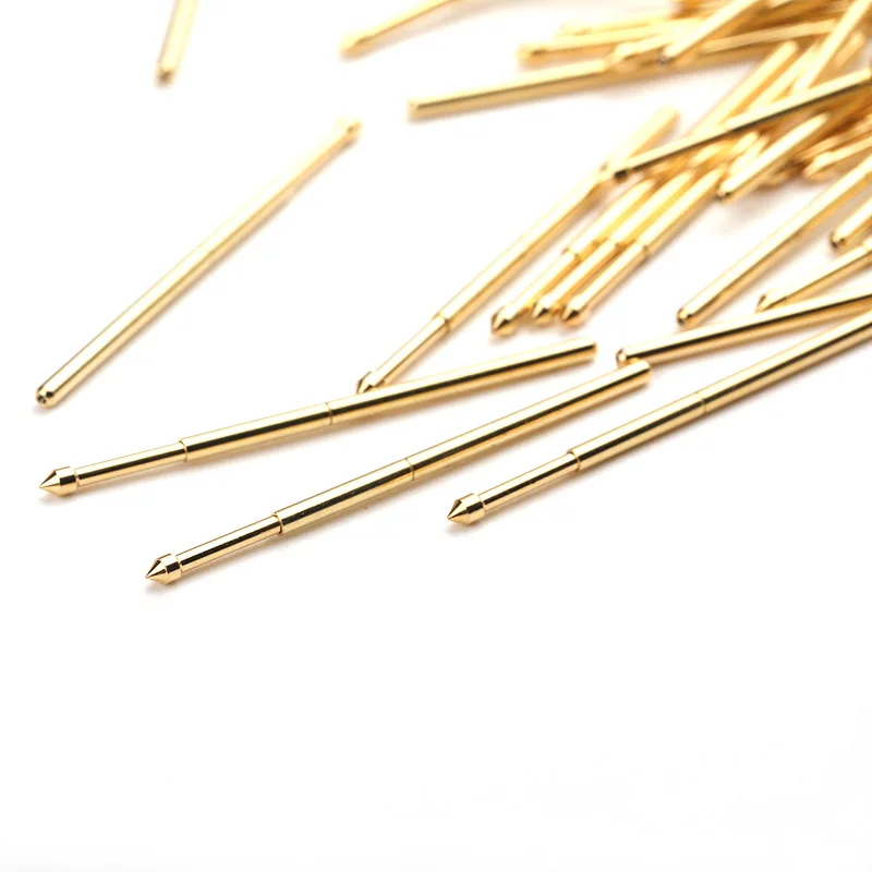 PA100-E 100pcs Test Probe Spring Brass Gold Plated For Testing Circuit Board Electronic Instrument Tool Length About 33.35mm