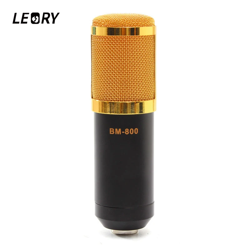 LEORY BM-800 Condenser Microphone Computer Professional Microphone 3.5mm Cable Mic With Shock Mount For Karaoke Recording KTV LEORY BM-800 Condenser Microphone Computer Professional Microphone 3.5mm Cable Mic With Shock Mount For Karaoke Recording KTV