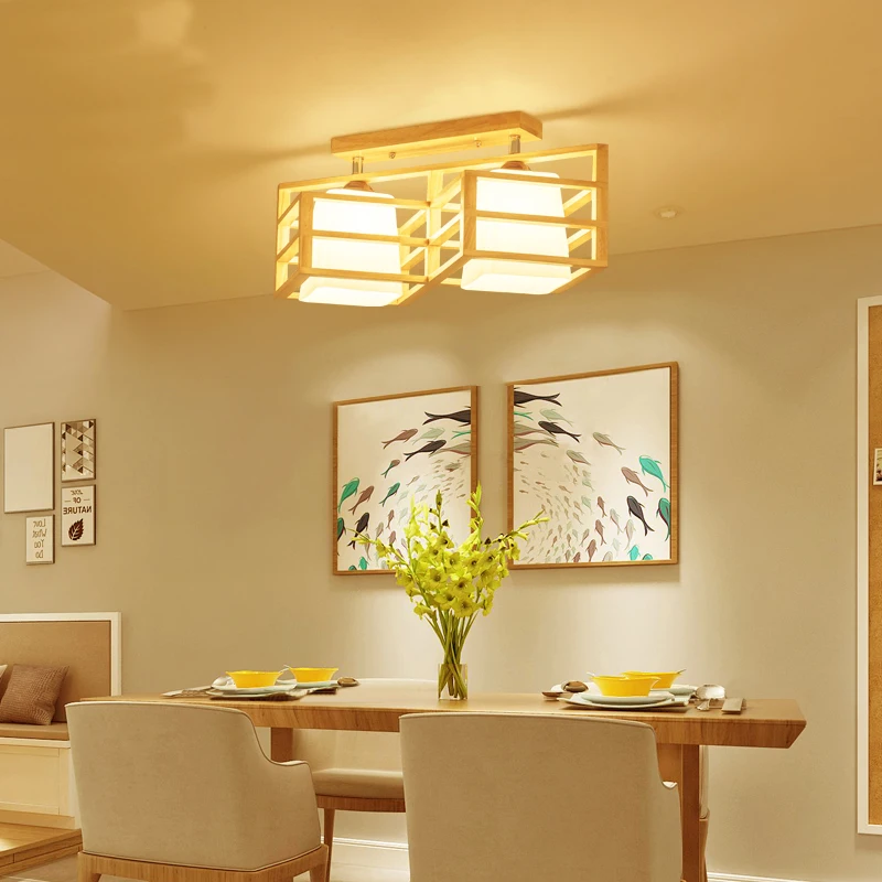  Japanese Style wood personality Led ceiling lights plafond lamp for home living room lights ceiling - 32881061038