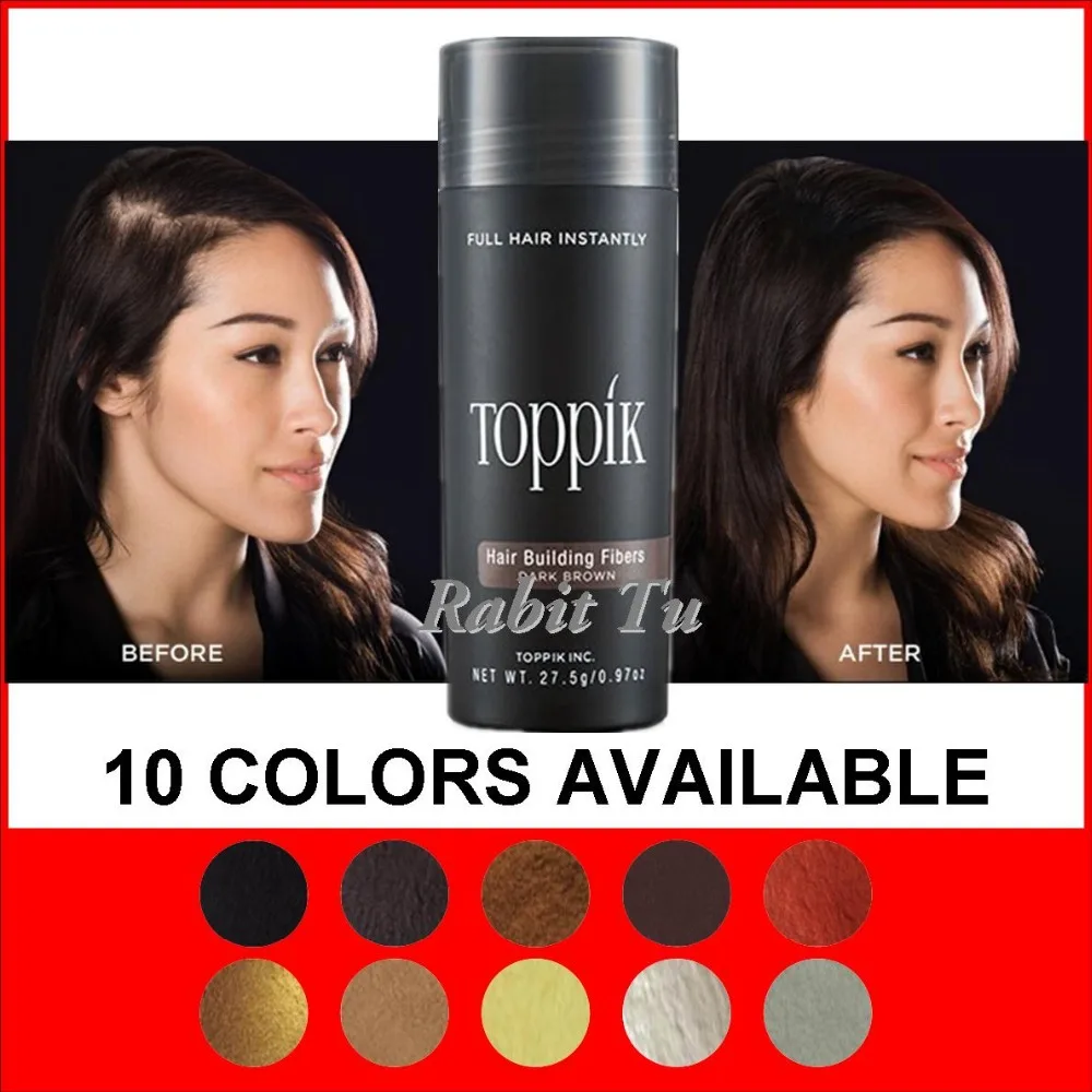 Toppik Black/Dark Brown/Med Brown 10 Colors Fast Hair Regrowth Products Fibers Growth Spray For Men/Women 27.5g | Красота и здоровье