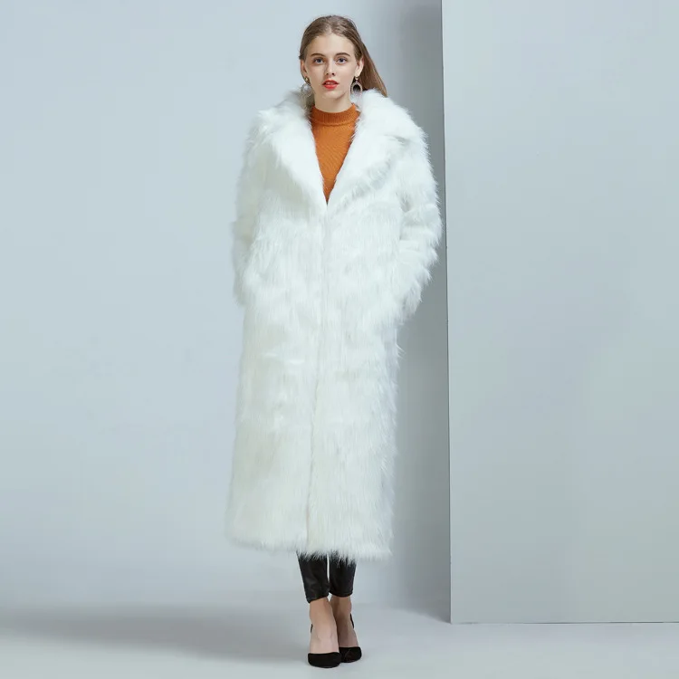 ZADORIN роскошное длинное пальто из искусственного меха для женщин, большие размеры, винтажное тонкое пальто из искусственного меха красного и розового цветов, пушистая Женская куртка