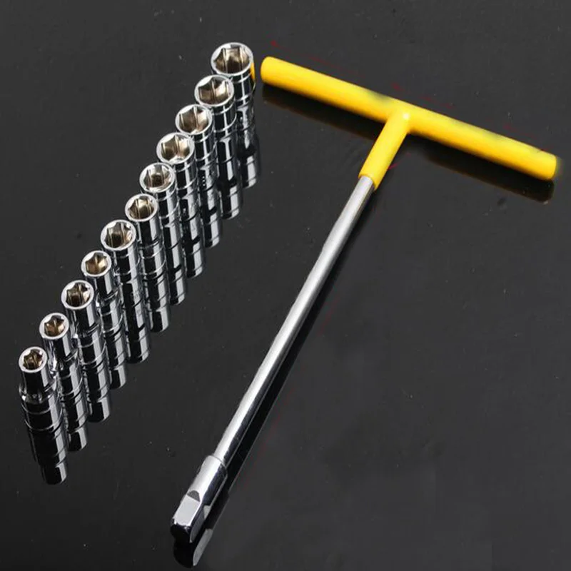 13 pcs 1/2 socket wrench set Lengthened T type wrench with a sleeve T