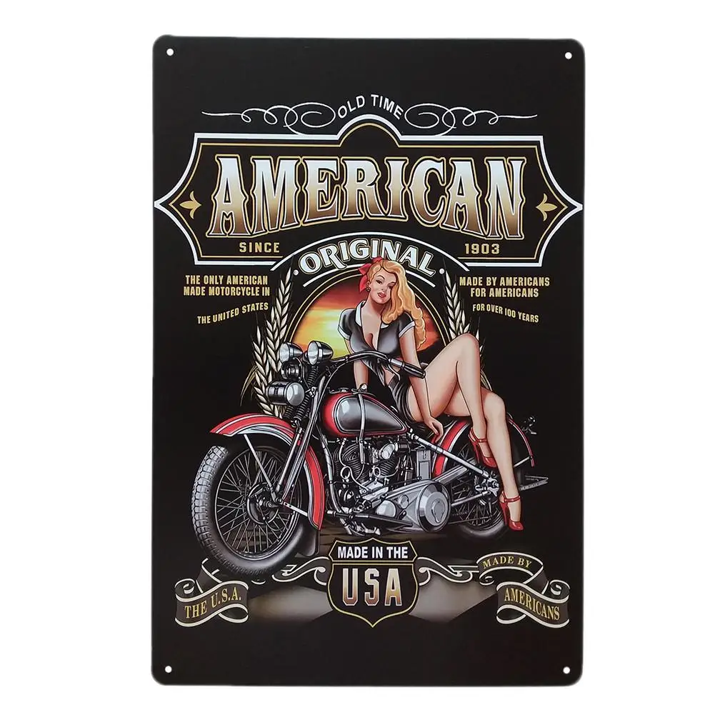 

CC Retro Style Iron Logo Painting Motorcycle Series Decorative Signage Retro Metal Tin Logo Poster Home Bar Cafe Decoration Club