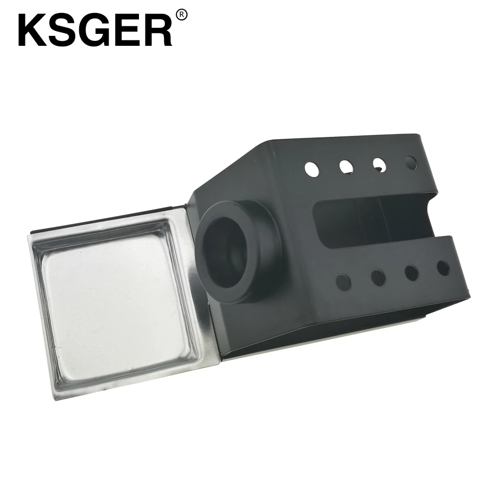 KSGER металлический Алюминий сплав T12 STC STM32 OLED паяльная станция Подставка держатель с губка Чистящая