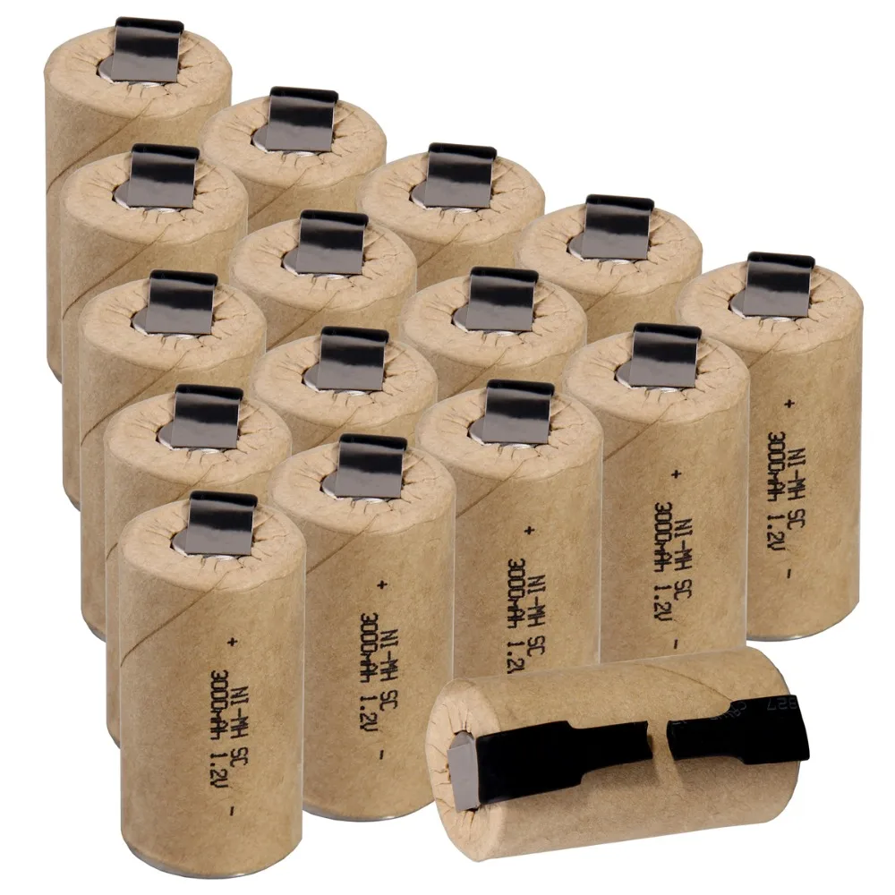 16 шт. SC 3000mah 1 2 v аккумулятор NIMH аккумуляторные батареи для makita bosch B &amp D Hitachi metabo dewalt