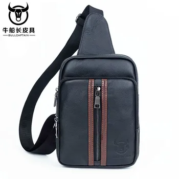 

BULLCAPTAIN new Vintage men's bag Chest Bag Pack Men Shoulder Bag Male Genuine Leather Messenger Crossbody Retro Sling bags