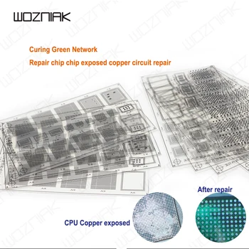 

Wozniak Full Set UV Curing Green Network CPU Solder Point PCB Line BGA Chip Repair Tools for Iphone6 A8 A9 A10