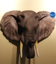 Simulation animal African elephant head hanging. Villa decorations household accessories