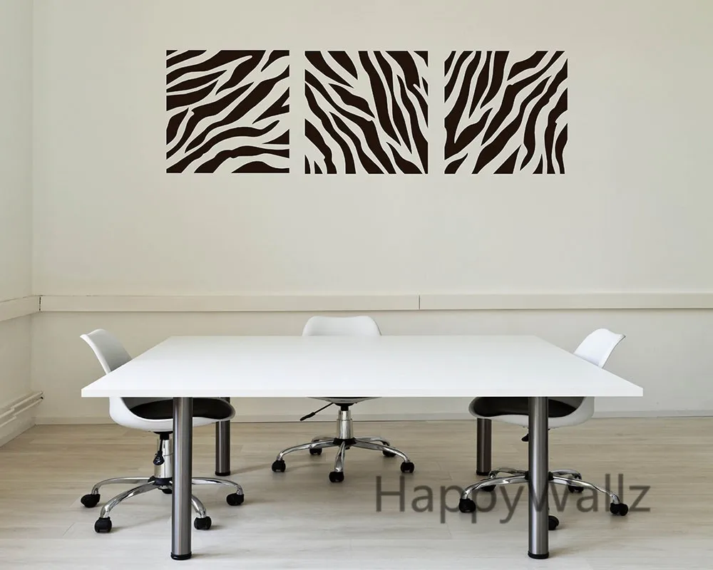 3 piece zebra vinyl wall sticker