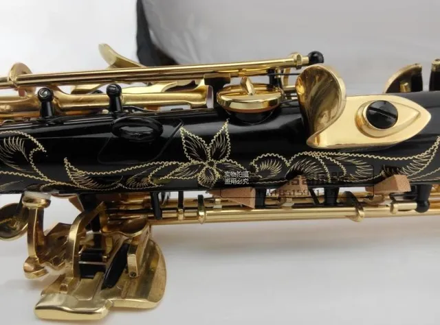 Cheap Wholesale - France Henri selmer B soprano saxophone Super action 80 series II gold-bonded black body