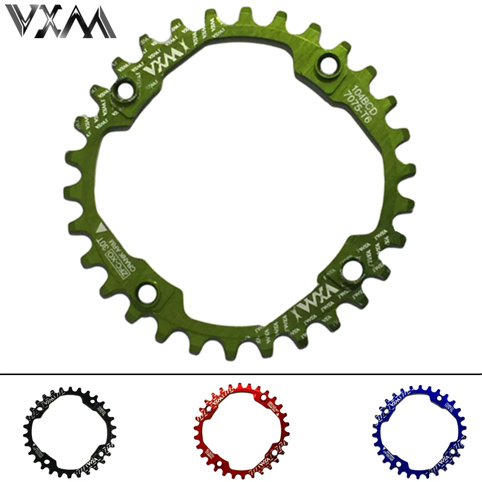 

VXM Bicycle Crank 104BCD Cycling Round 30T Chainring Narrow Wide Ultralight 7075-T6 MTB Bike Chainwheel Circle Crankset Plate
