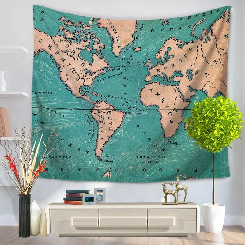 Индийская Мандала карта мира печатные настенные гобелены пляжные пледы коврики покрывало в стиле хиппи Gypsy йога одеяло палантин