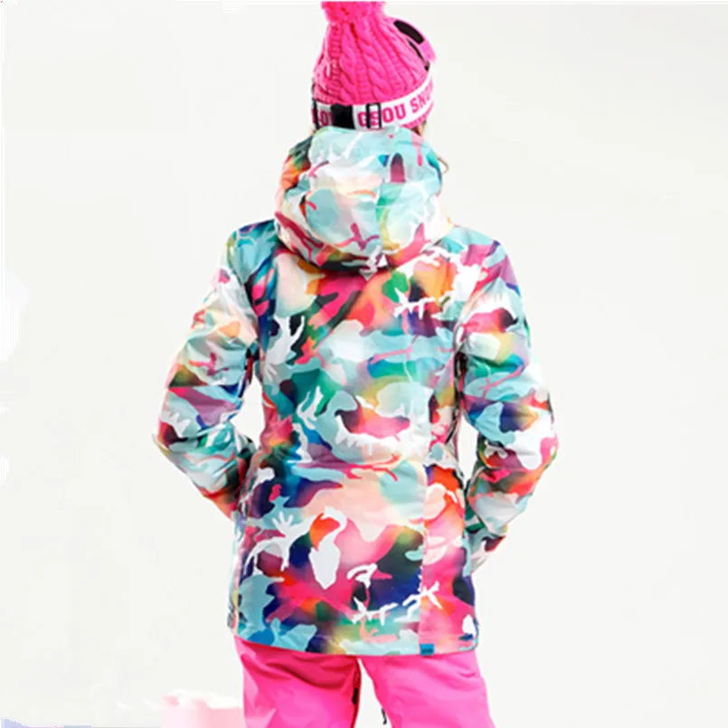2018 wintersport GS colorido snowboard chaqueta chaquetas de esqui mujer veste de esquí ropa mujer