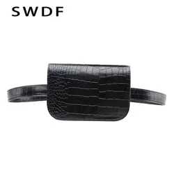 SWDF Винтаж талии сумка Для женщин аллигатора PU кожаный ремень сумка поясная путешествие пояса кошельки милые сумки женские Fit 5,5 дюйм(ов)