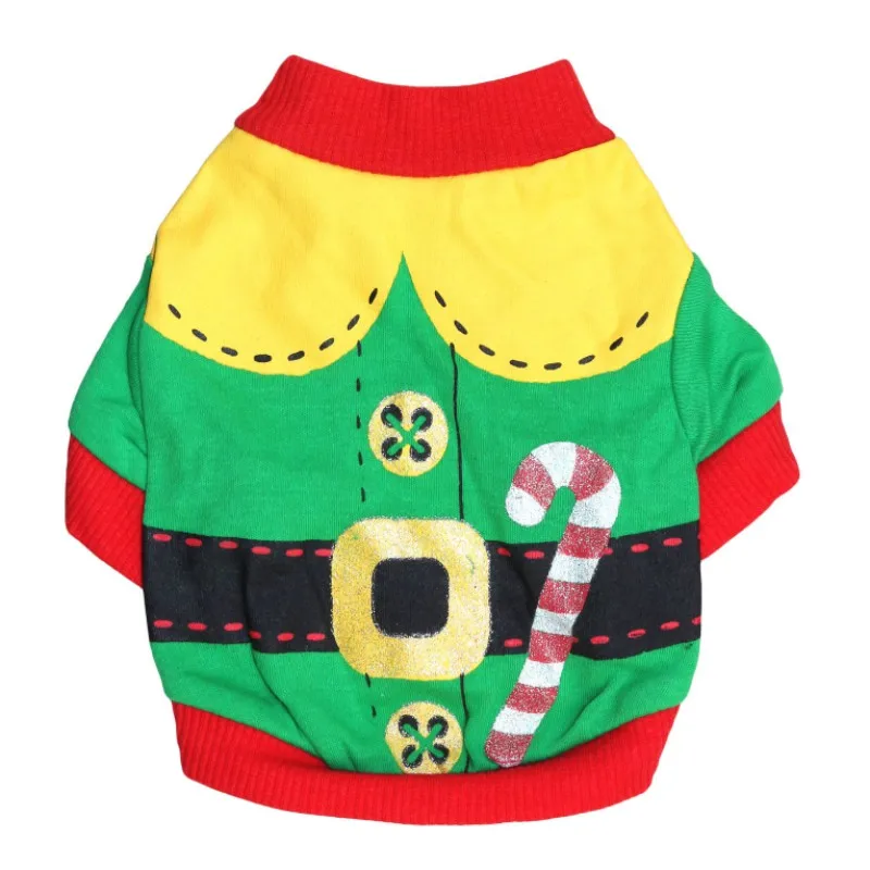 Рождество мило собака жилет футболка малые Товары для собак теплые пальто Куртки Зима Pet Одежда Щенок Одежда - Цвет: Зеленый