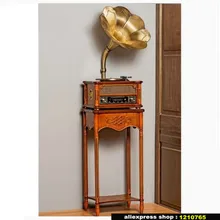 Твердое деревянное домашнее украшение ретро виниловые пластинки LP плеер DVD/USB/радио/BLUETOOTH/пульт дистанционного управления со встроенным сабвуфером