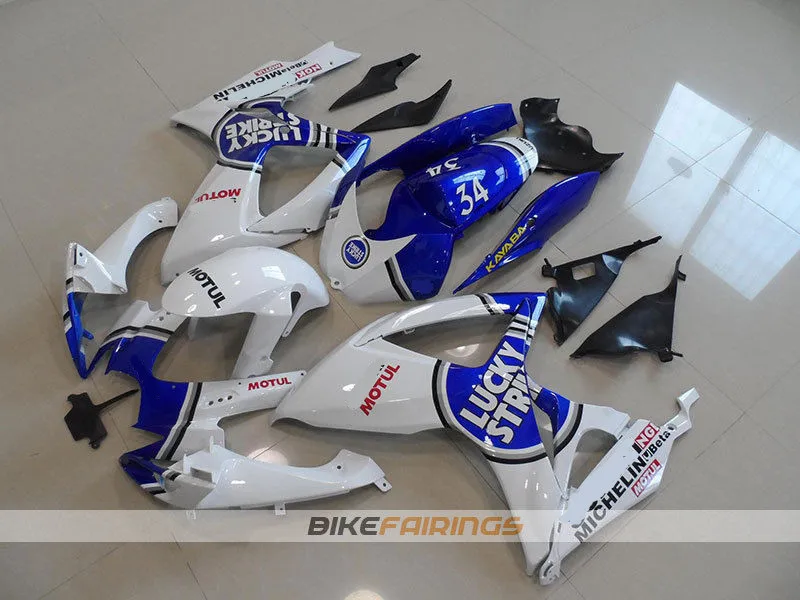 

New ABS Fairings Kit set Fit For SUZUKI GSXR600 GSXR750 06 07 R600 R750 K6 GSXR 600 750 2006 2007 White blue lucky