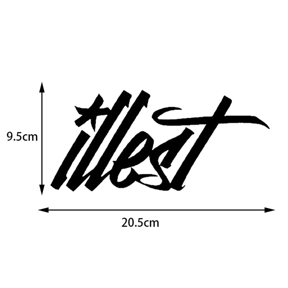 20.59.5CM ILLEST Reflective Fun Drift Racing Motorcycle Car Sticker Decal BlackSilverlaser (5)