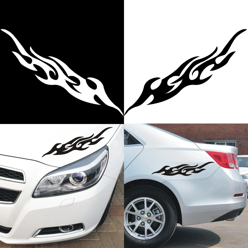 

2pcs Universal Car Sticker Styling Engine Hood Motorcycle Decal Decor Mural Vinyl Covers Auto Flame Fire Sticker Car-styling
