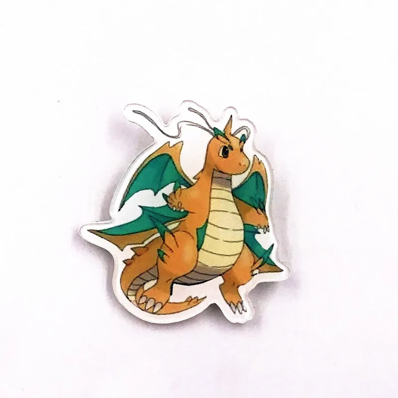 

1Pcs Dragonite Acrylic Badges creative easy matching cartoon Brooches Pins on T-shirt shoes Icons Decoration Kids party Gifts