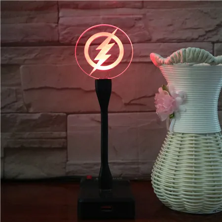 

Marvel Superhero The Flash Small Nightlight Kids Gift Flexible Portable LED USB Night Lamp for Laptop Mini 3D Illusion Light