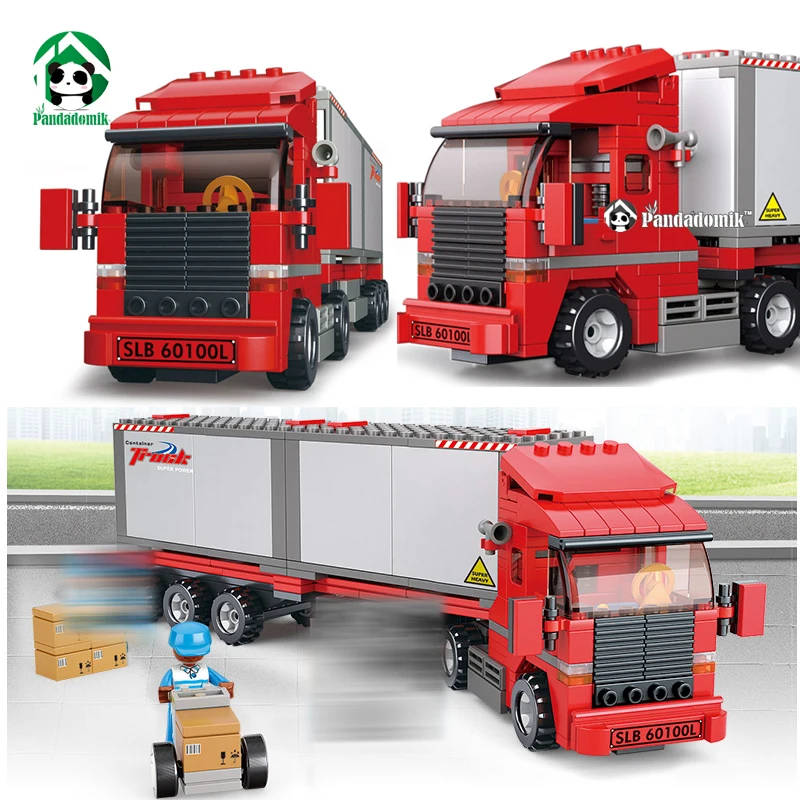 

City Truck Building Blocks 345pcs Container Car Construction Educational Toys for Children Kids Toy Bricks Gift for Boys