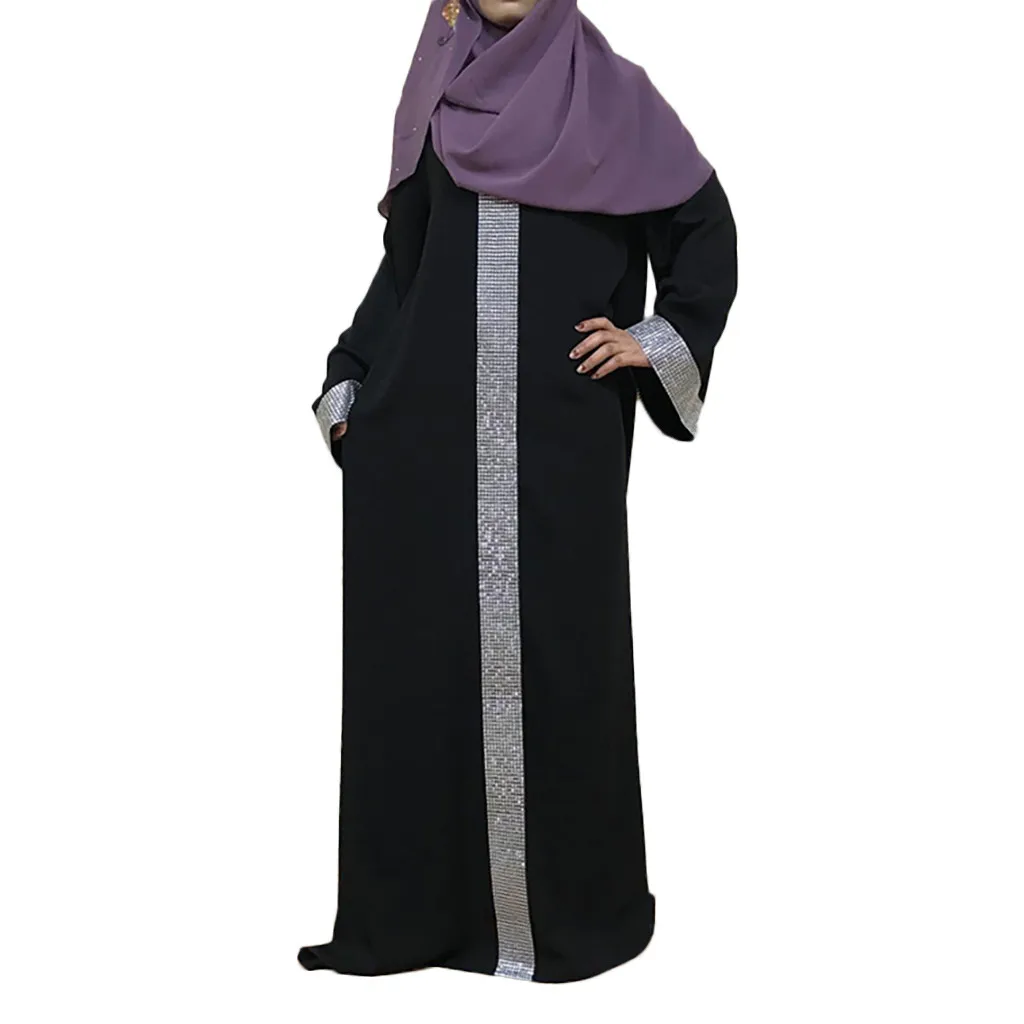 Модное мусульманское платье, Исламская мусульманская абайя, женское платье,, длинный рукав, Дубай, макси платье, Арабский кафтан, коктейльное платье, одежда, Новинка