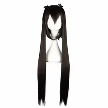 MCOSER 100 см длинные прямые синтетические волосы темно-коричневого цвета Цвет две косы Косплэй костюм парик Высокая Температура волокна волос WIG-038A