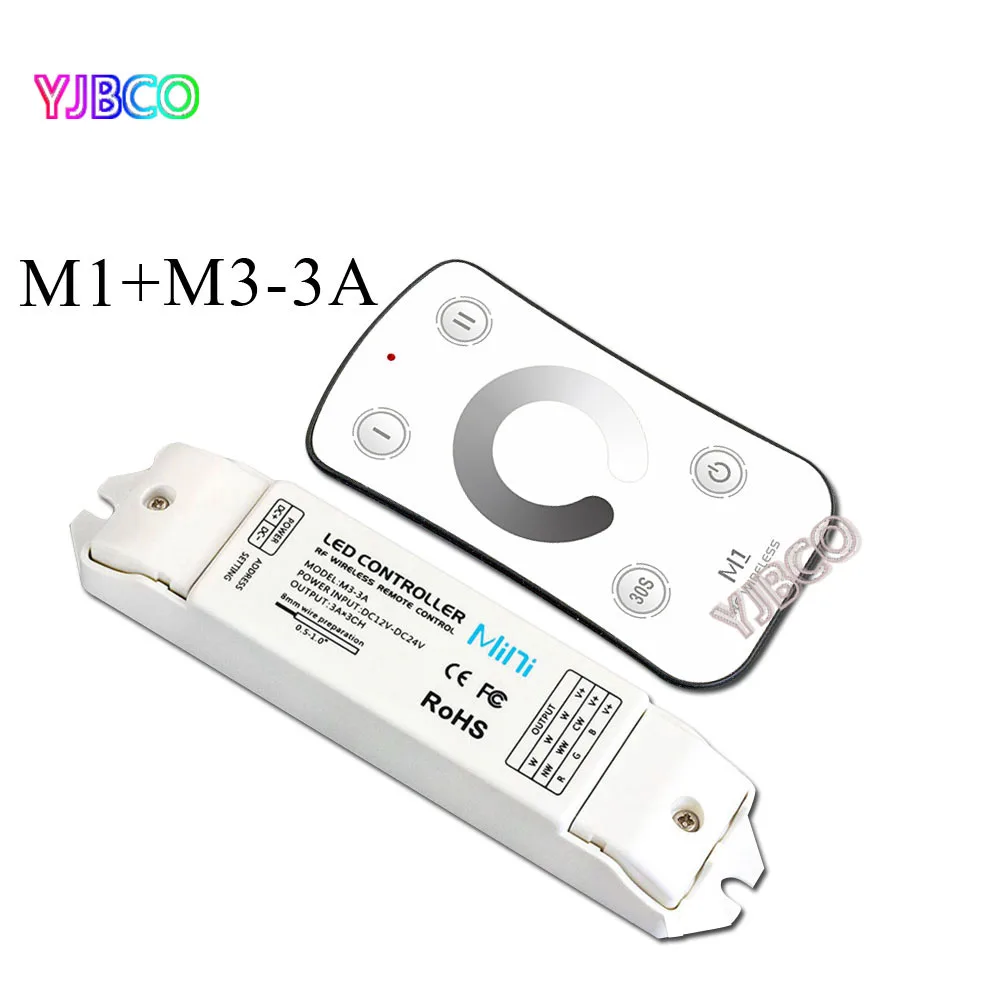 Хорошая цена M1 + M3 3A светодио дный диммер DC12 24V RF Беспроводной пульт
