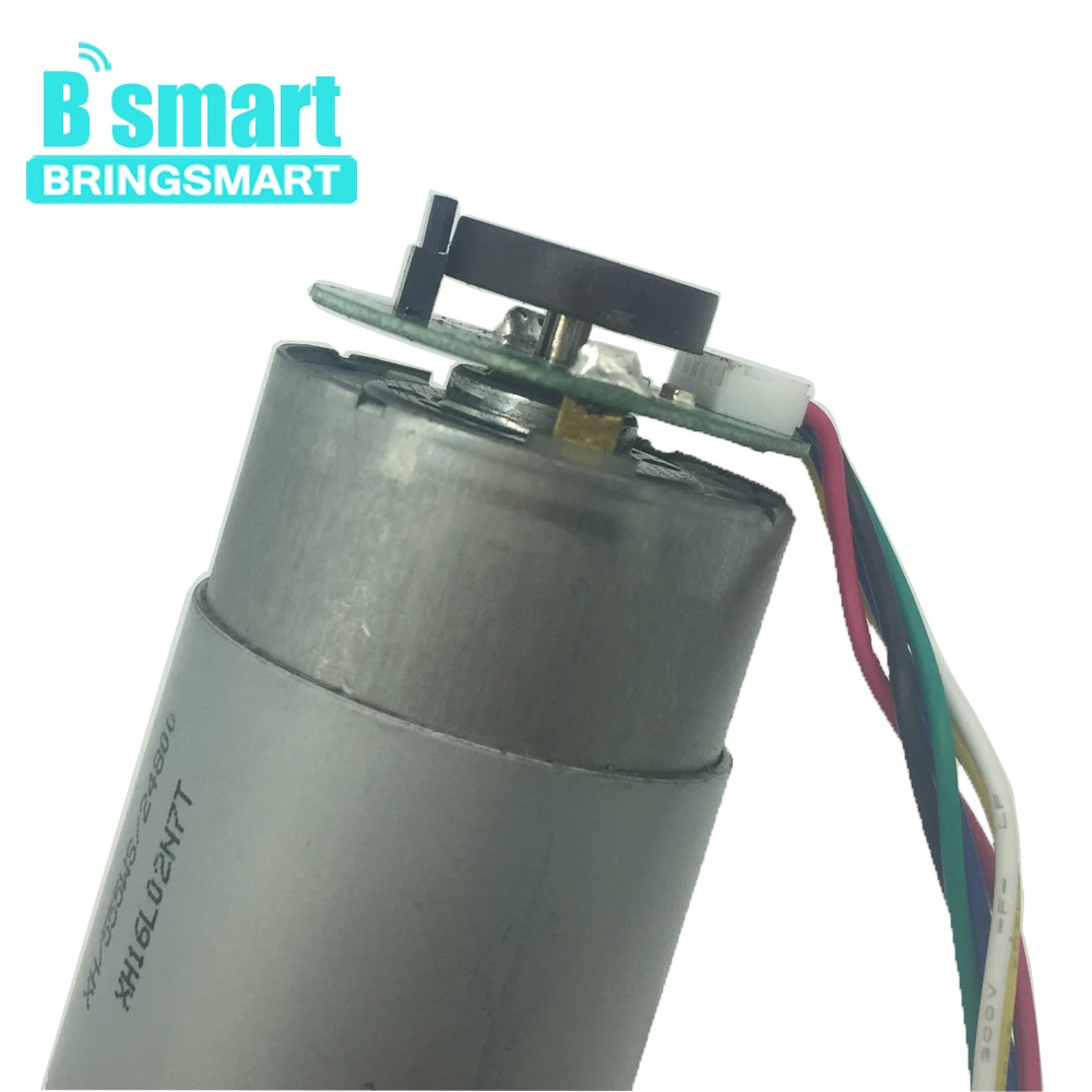 Bringsmart DC 12 В энкодер червячный двигатель A58SW-555B 24 В DC червячный мотор 16 об/мин высокий крутящий момент редуктор 470 об/мин турбинный двигатель энкодер