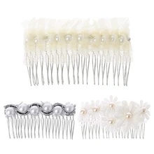 Модная женская кружевная расческа цветок заколка для волос Свадебная вечеринка Декор
