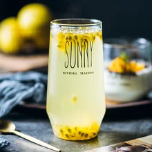 Солнечный письмо прозрачный Стекло для микроволновая печь Посудомоечная машина для завтрака стакан для молока коктейльное Стекло дома стакана воды выпить стакан набор