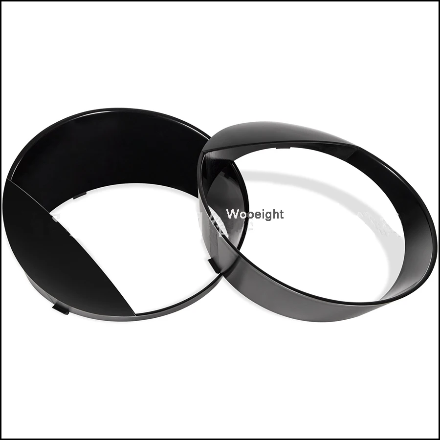Wooeight 1Pair ABS Angry Eyes Black Front Light Headlight Lamp Cover Trim For Jeep Wrangler JL 2018 Car Accessories (3)