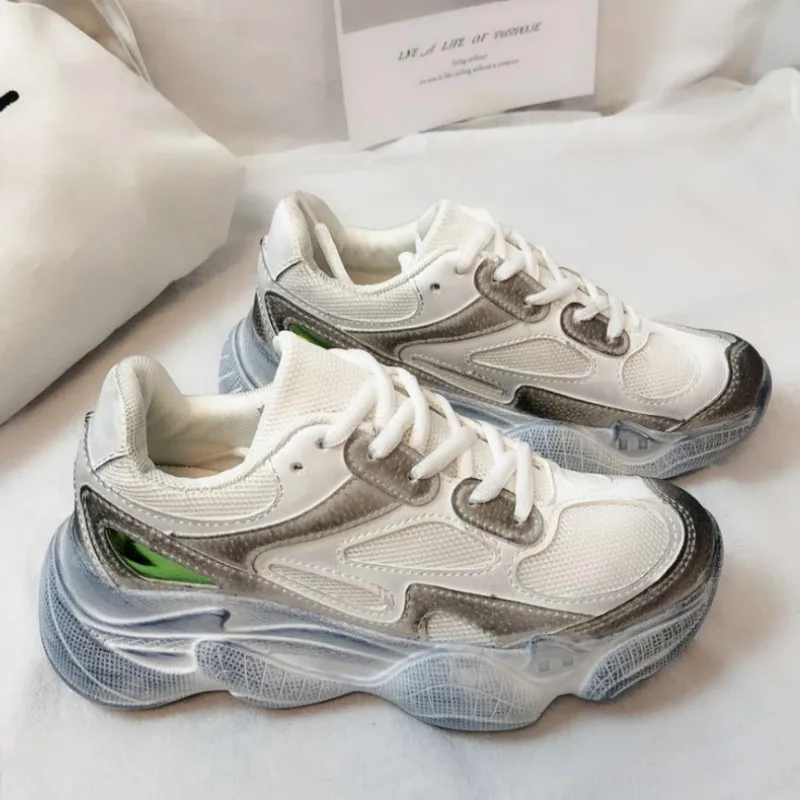 

2019 Women Sneakers Spring Autumn Fashion Women Casual Shoes Breathable Platform Chunky Height Increasing Female Shoes w2-84
