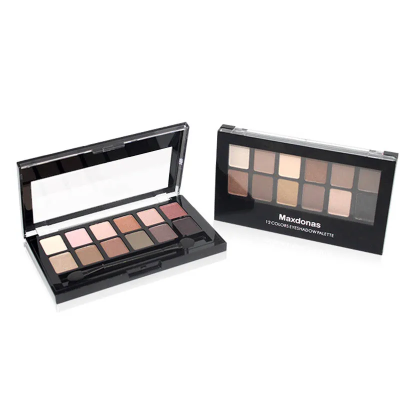 

Shimmer Matte Eye Shadow Waterproof Nude Color Eyes Makeup Professional Natural Eyeshadow Palette Cosmetics Tools 12 Colors