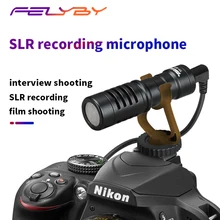 FELYBY ES-117 профессиональный конденсаторный микрофон DSLR для видеокамеры Запись Filmmaking камера для интервью Mic
