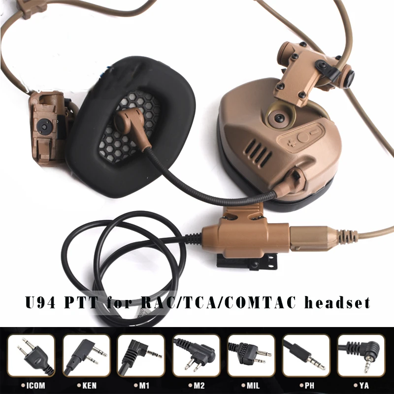 SEIGNEER U94 тактическая PTT для TMC RAC гарнитура KENWOOD черная вилка COMTAC/MSA/EARMOR/TCA/TRI