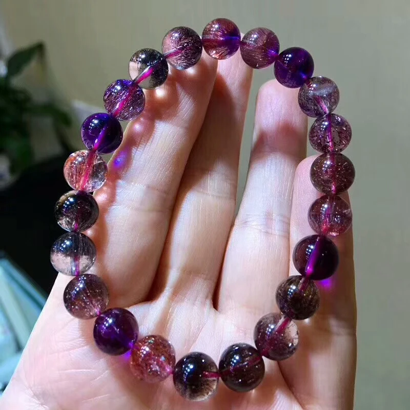 Сертификат 8 2 мм натуральный супер семь Lepidocrocite кварца Rutilated браслет Мелодия