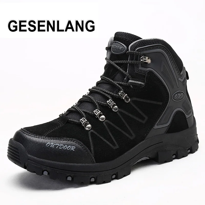 

BeiWeiTe 2017 Winter Trail Hiking Boots Fur Lined Warm Outdoor Shoes High Top Antiskid Trail Walking Trekking Tourism Sneakers