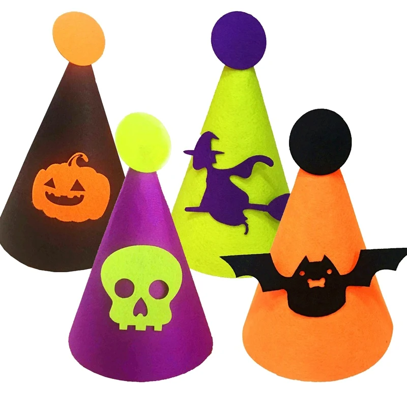 

Cone Children Party Hat Headpiece Halloween Masquerade Costume Accessories Bat/Witch/Pumpkin/Skull