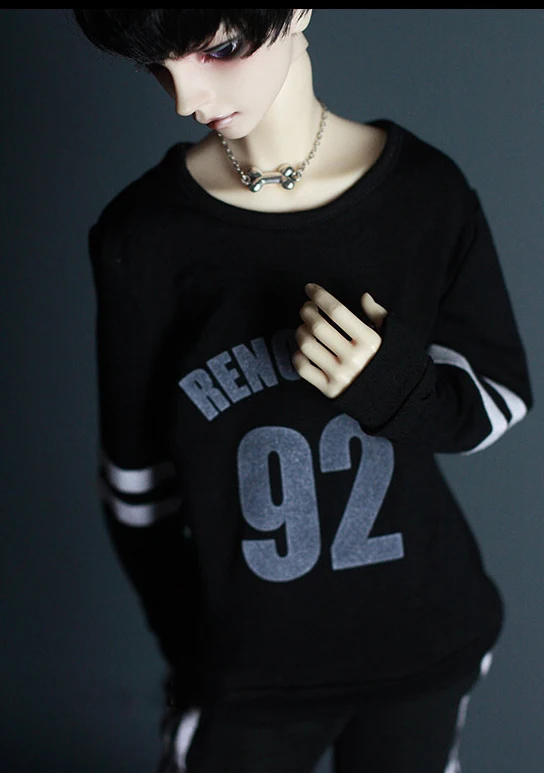 BJD черная футболка с капюшоном 92 # верхняя одежда для мужчин 1/3 SD17 70 см 24 дюйма 1/4 1/6