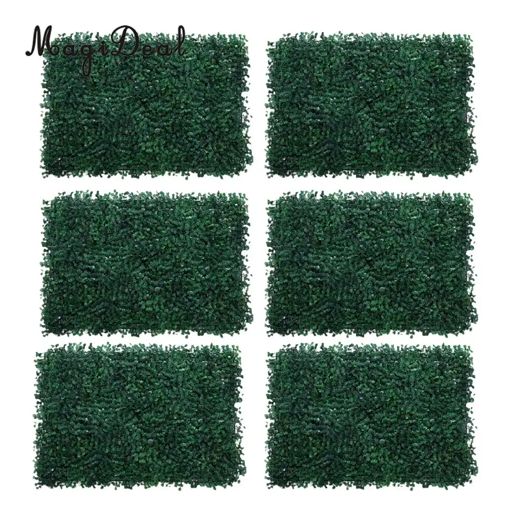 6Pieces Artificial Foliage Plant Wall Panel Home Garden Yard Decor Milan Grass