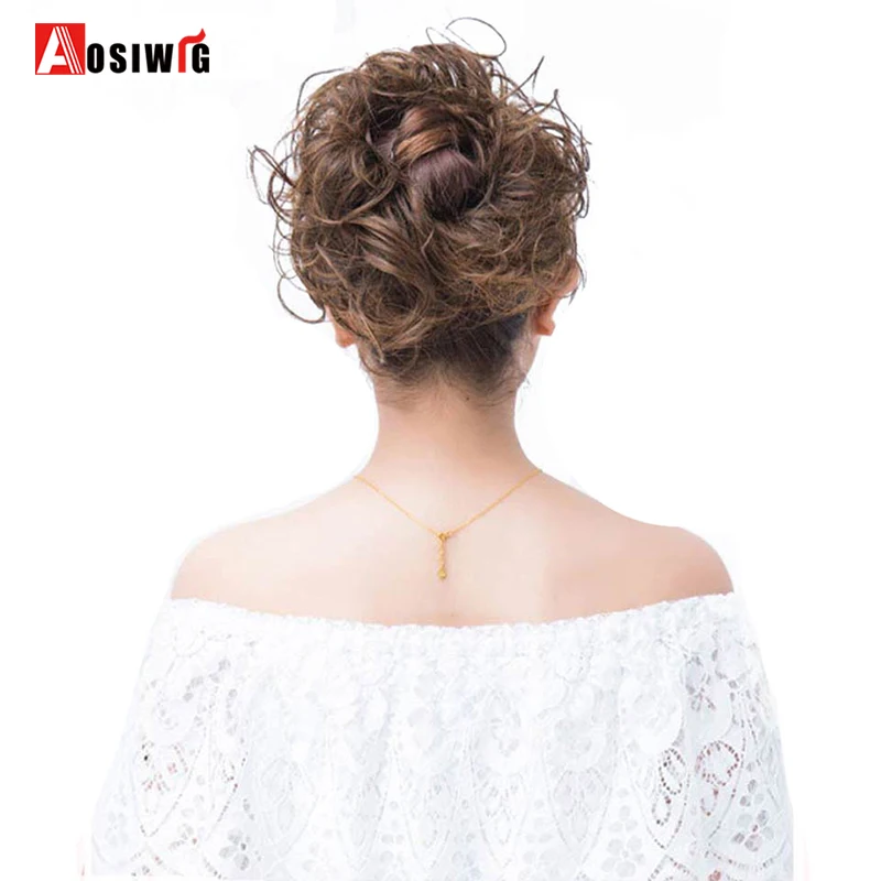 AOSIWIG Long Curly Chignons Hair Tails Flip In Hair Extensions Fake Hair Pieces Heat Resistant Synthetic Chignons Women AOSIWIG Long Curly Chignons Hair Tails Flip In Hair Extensions Fake Hair Pieces Heat Resistant Synthetic Chignons Women