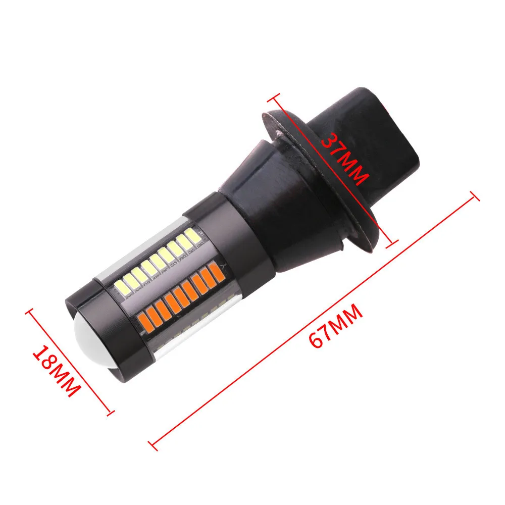 Комплект из 2 предметов 1156 p21w py21w 66smd светодиодный T20 W21W 7440 светильник дневного светильник поворотник двойной режим DRL светодиодный Canbus Error Free 12V